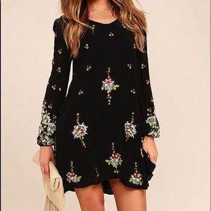 Free People Oxford Black Swing Dress Size Small.